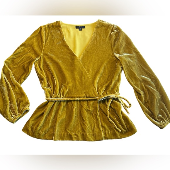J. Crew Velvet Faux Wrap Blouse Size 4 🍁 - Picture 3 of 10